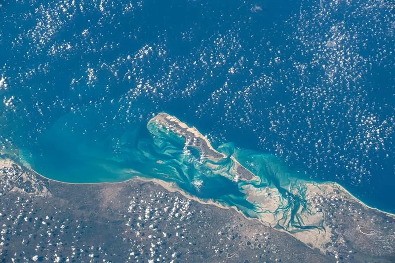 Arquipélago de Bazaruto visto da Estação Espacial Internacional